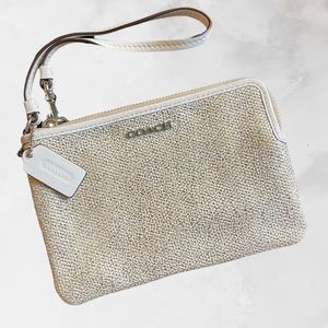 White/ Black Coach wristlet